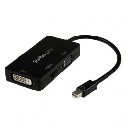 StarTech.com MDP2VGDVHD videokaapeli-adapteri 0,15 m Mini DisplayPort DVI-D + VGA (D-Sub) + HDMI Musta