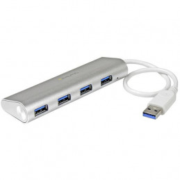 StarTech.com ST43004UA keskitin USB 3.2 Gen 1 (3.1 Gen 1) Type-A 5000 Mbit s Hopea, Valkoinen