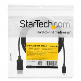 StarTech.com CDP2DPMM6B videokaapeli-adapteri 1,8 m DisplayPort USB Type-C Musta