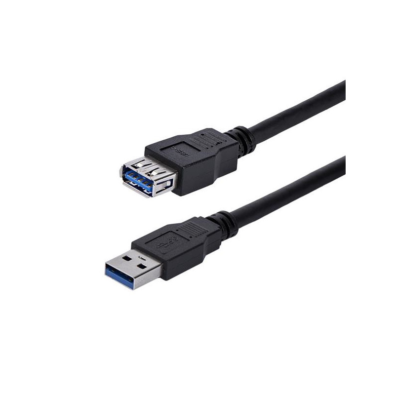 StarTech.com USB3SEXT1MBK USB-kaapeli 1 m USB 3.2 Gen 1 (3.1 Gen 1) USB A Musta