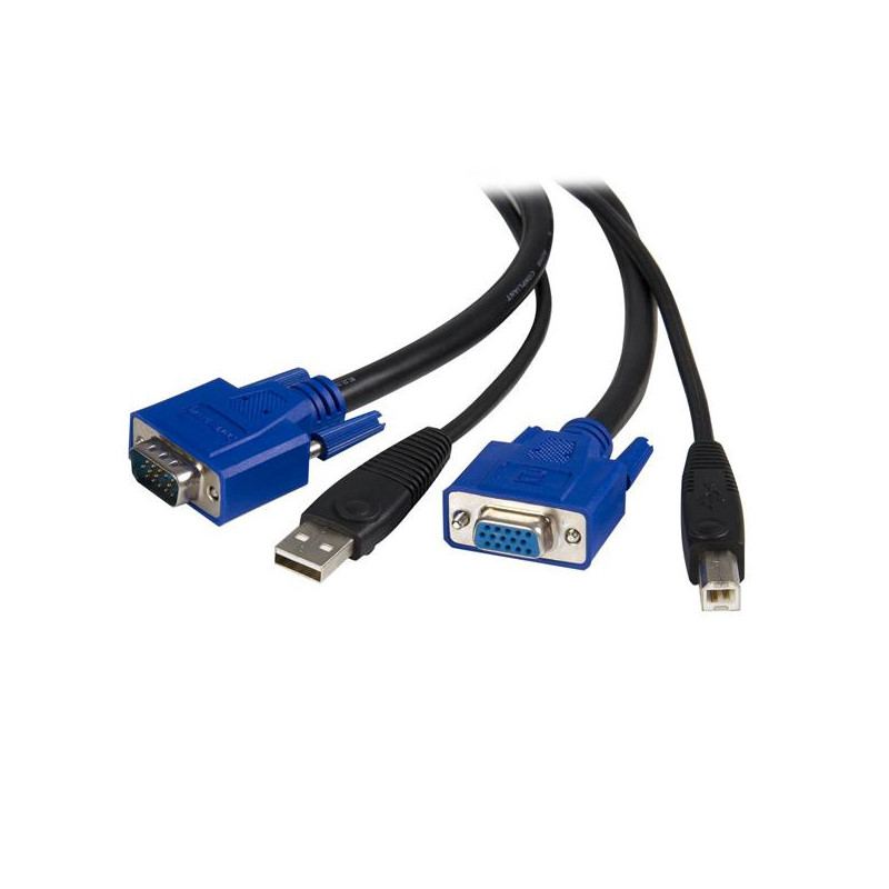 StarTech.com SVUSB2N1_6 KVM-kaapeli Musta 1,8 m