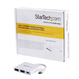 StarTech.com CDP2HDUACPW kannettavien tietokoneiden telakka ja porttitoistin Langallinen USB 3.2 Gen 1 (3.1 Gen 1) Type-C