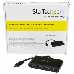 StarTech.com HB30C4AB keskitin USB 3.2 Gen 1 (3.1 Gen 1) Type-C 5000 Mbit s Musta