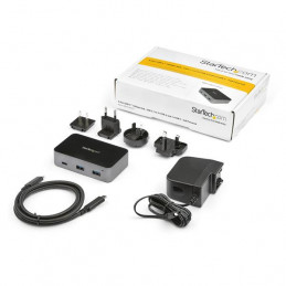 StarTech.com HB31C3A1CS keskitin USB 3.2 Gen 2 (3.1 Gen 2) Type-C 10000 Mbit s Musta, Harmaa