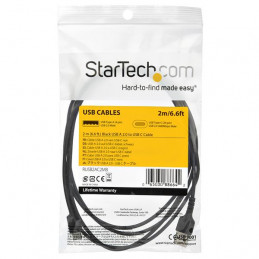 StarTech.com RUSB2AC2MB USB-kaapeli 2 m USB 2.0 USB A USB C Musta