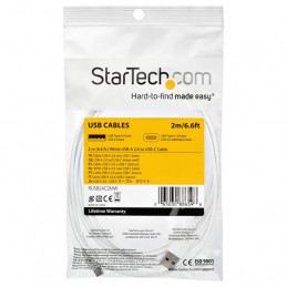 StarTech.com RUSB2AC2MW USB-kaapeli 2 m USB 2.0 USB A USB C Valkoinen