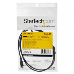 StarTech.com RUSB2CC1MB USB-kaapeli 1 m USB 2.0 USB C Musta