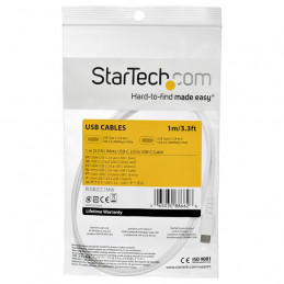 StarTech.com RUSB2CC1MW USB-kaapeli 1 m USB 2.0 USB C Valkoinen