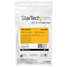 StarTech.com RUSB2CC2MW USB-kaapeli 2 m USB 2.0 USB C Valkoinen