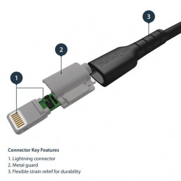 StarTech.com RUSBLTMM2MB Lightning-kaapeli 2 m Musta