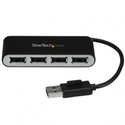 StarTech.com ST4200MINI2 keskitin USB 2.0 480 Mbit s Musta, Hopea