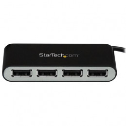 StarTech.com ST4200MINI2 keskitin USB 2.0 480 Mbit s Musta, Hopea