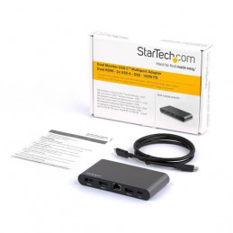 StarTech.com DK30C2HAGPD kannettavien tietokoneiden telakka ja porttitoistin Langallinen USB 3.2 Gen 1 (3.1 Gen 1) Type-C Harmaa