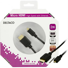 Deltaco HDMI-1023-K HDMI-kaapeli 2 m HDMI-tyyppi A...