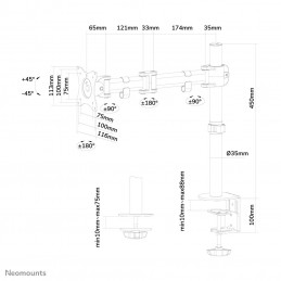 Neomounts by Newstar Select NM-D135 68,6 cm (27") Puristin Läpipultattu Musta