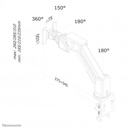 Neomounts by Newstar FPMA-D600 76,2 cm (30") Puristin Musta