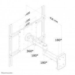 Neomounts by Newstar FPMA-W960 TV-kiinnike 132,1 cm (52") Musta