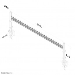 Neomounts by Newstar FPMA-DTB100 monitorin kiinnike ja jalusta 61 cm (24") Puristin Hopea