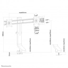 Neomounts by Newstar FPMA-D860D 68,6 cm (27") Puristin Läpipultattu Musta