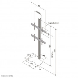 Neomounts by Newstar Pro NMPRO-S12 kyltin näyttökiinnike 165,1 cm (65") Musta