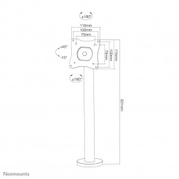 Neomounts by Newstar NS-DPOS100 81,3 cm (32") Ruuvit Musta