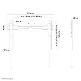 Neomounts by Newstar LED-W600 190,5 cm (75") Musta