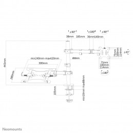 Neomounts by Newstar FPMA-D550NOTEBOOK monitorin kiinnike ja jalusta 81,3 cm (32") Puristin Läpipultattu Musta