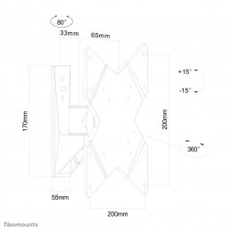 Neomounts by Newstar FPMA-W815 TV-kiinnike 101,6 cm (40") Musta