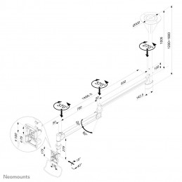 Neomounts by Newstar FPMA-HAC100HC monitorin kiinnike ja jalusta 81,3 cm (32") Valkoinen