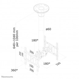 Neomounts by Newstar FPMA-C200D kyltin näyttökiinnike 101,6 cm (40") Musta