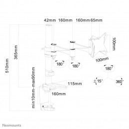 Neomounts by Newstar FPMA-D1330 76,2 cm (30") Puristin Läpipultattu Hopea