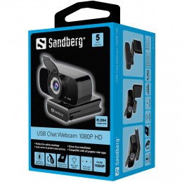 Sandberg 134-15 verkkokamera 2 MP 1920 x 1080 pikseliä USB 2.0 Musta