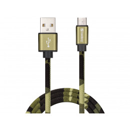 Sandberg MicroUSB Green Camouflage 1m