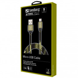 Sandberg MicroUSB Green Camouflage 1m