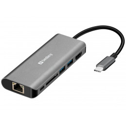 Sandberg USB-C Dock HDMI+LAN+SD+USB,61W