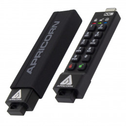 Apricorn ASK3-NXC-8GB USB-muisti USB Type-C 3.2 Gen 1 (3.1 Gen 1) Musta