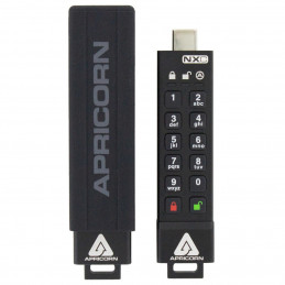 Apricorn ASK3-NXC-8GB USB-muisti USB Type-C 3.2 Gen 1 (3.1 Gen 1) Musta