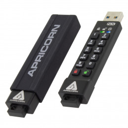 Apricorn ASK3 USB-muisti 8 GB USB A-tyyppi 3.2 Gen 1 (3.1 Gen 1) Musta