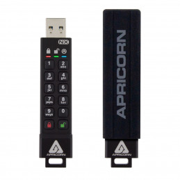 Apricorn ASK3 USB-muisti 8 GB USB A-tyyppi 3.2 Gen 1 (3.1 Gen 1) Musta