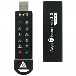 Apricorn Aegis Secure Key 3.0 USB-muisti 60 GB USB A-tyyppi 3.2 Gen 1 (3.1 Gen 1) Musta