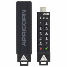 Apricorn ASK3-NXC-128GB USB-muisti USB Type-C 3.2 Gen 1 (3.1 Gen 1) Musta