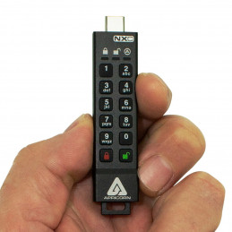 Apricorn ASK3-NXC-128GB USB-muisti USB Type-C 3.2 Gen 1 (3.1 Gen 1) Musta