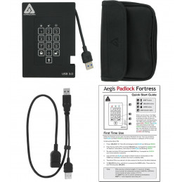 Apricorn Aegis Padlock Fortress 1TB ulkoinen kovalevy 1000 GB Musta