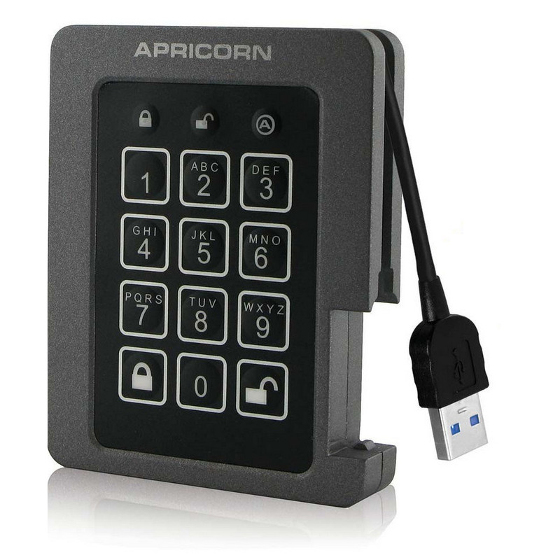 Apricorn Aegis Padlock 240 GB Musta, Harmaa