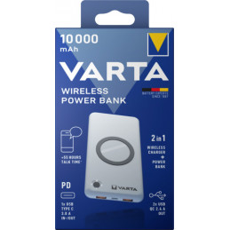 Varta 57913 Litium polymeeri (LiPo) 10000 mAh Langaton lataaminen Valkoinen