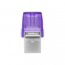 Kingston Technology DataTraveler microDuo 3C USB-muisti 128 GB USB Type-A   USB Type-C 3.2 Gen 1 (3.1 Gen 1) Ruostumaton teräs,