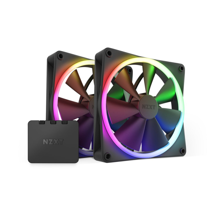 NZXT F140 RGB TWIN Tietokonekotelo, Suoritin Tuuletin 14 cm Musta 2 kpl