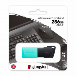Kingston Technology DataTraveler Exodia M USB-muisti 256 GB USB A-tyyppi 3.2 Gen 1 (3.1 Gen 1) Musta, Turkoosi