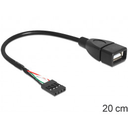 DeLOCK 83291 USB-kaapeli 0,2 m USB A Musta