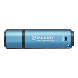 Kingston Technology IronKey Vault Privacy 50 USB-muisti 32 GB USB A-tyyppi 3.2 Gen 1 (3.1 Gen 1) Sininen